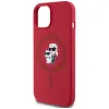 Coque arrière en silicone Karl Lagerfeld Karl & Choupette Heads Ring avec MagSafe pour Apple iPhone 15 - Rouge 6