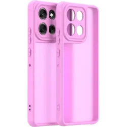 Coque arrière Phonesta AirFrost pour Motorola Moto G86/G86 Power - Rose bonbon mat