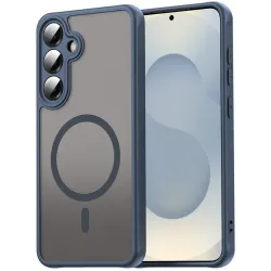 Coque arrière Phonesta AirFrost avec MagSafe pour Samsung Galaxy S25/S24 - Bleu mat