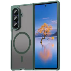 Coque arrière Phonesta AirFrost avec MagSafe pour Samsung Galaxy Z Fold 7 - Vert mat