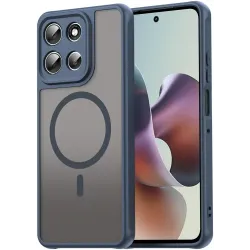 Coque arrière Phonesta AirFrost avec MagSafe pour Motorola Moto G56 - Bleu mat