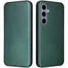 Coque portefeuille Phonesta Carbon Fiber Skin pour Samsung Galaxy S25 - Vert foncé