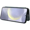 Coque portefeuille Phonesta Carbon Fiber Skin pour Samsung Galaxy S25 - Vert foncé 3