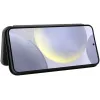 Coque portefeuille Phonesta Carbon Fiber Skin pour Samsung Galaxy S25 Plus - Noir 3