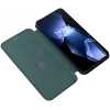 Coque portefeuille Phonesta Carbon Fiber Skin pour OnePlus 13R - Vert foncé 1