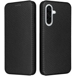 Coque portefeuille Phonesta Carbon Fiber Skin pour Samsung Galaxy A26 - Noir