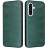 Coque portefeuille Phonesta Carbon Fiber Skin pour Samsung Galaxy A56 - Vert foncé