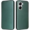 Coque portefeuille Phonesta Carbon Fiber Skin pour Xiaomi Poco X7 Pro - Vert foncé