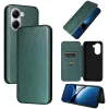 Coque portefeuille Phonesta Carbon Fiber Skin pour Xiaomi Poco X7 Pro - Vert foncé 7