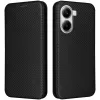 Coque portefeuille Phonesta Carbon Fiber Skin pour Xiaomi Poco X7 Pro - Noir