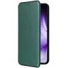 Coque portefeuille Phonesta Carbon Fiber Skin pour Oppo Reno13 - Vert foncé 8