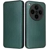 Coque portefeuille Phonesta Carbon Fiber Skin pour Oppo Find X8 Pro - Vert foncé