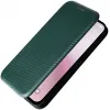 Coque portefeuille Phonesta Carbon Fiber Skin pour Apple iPhone 17e/16e - Vert foncé 5