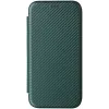 Coque portefeuille Phonesta Carbon Fiber Skin pour Apple iPhone 17e/16e - Vert foncé 6