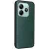 Coque portefeuille Phonesta Carbon Fiber Skin pour Xiaomi Redmi Note 14 4G - Vert foncé 3