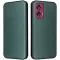 Coque portefeuille Phonesta Carbon Fiber Skin pour Motorola Edge 50 Fusion - Vert foncé