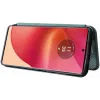Coque portefeuille Phonesta Carbon Fiber Skin pour Motorola Edge 50 Fusion - Vert foncé 3