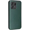Coque portefeuille Phonesta Carbon Fiber Skin pour Motorola Edge 50 Pro - Vert foncé 8