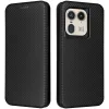 Coque portefeuille Phonesta Carbon Fiber Skin pour Motorola Edge 50 Ultra - Noir