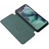 Coque portefeuille Phonesta Carbon Fiber Skin pour Motorola Moto G35 - Vert foncé 2