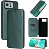 Coque portefeuille Phonesta Carbon Fiber Skin pour Asus Zenfone 12 Ultra - Vert foncé