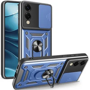 Coque arrière Phonesta CamShield pour Samsung Galaxy S25 Edge - Bleu