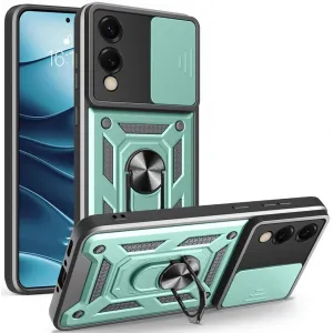 Coque arrière Phonesta CamShield pour Samsung Galaxy S25 Edge - Vert