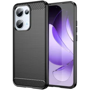 Coque arrière en silicone Phonesta Carbon pour Oppo Reno13 - Noir