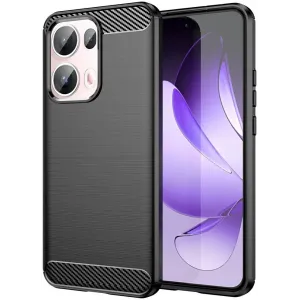 Coque arrière en silicone Phonesta Carbon pour Oppo Reno13 Pro - Noir
