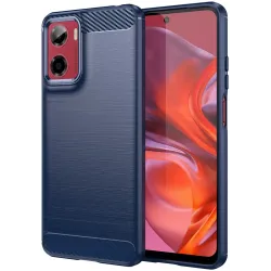 Coque arrière en silicone Phonesta Carbon pour Motorola Moto G05 / Moto E15 - Bleu