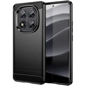 Coque arrière en silicone Phonesta Carbon pour Xiaomi Redmi Note 14 Pro 5G / Xiaomi Poco X7 - Noir