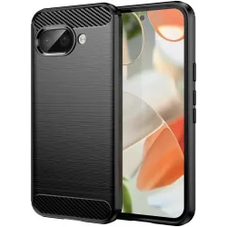 Coque arrière en silicone Phonesta Carbon pour Google Pixel 9a - Noir