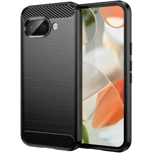 Coque arrière en silicone Phonesta Carbon pour Google Pixel 9a - Noir
