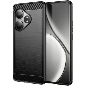Coque arrière en silicone Phonesta Carbon pour Realme GT 6 - Noir