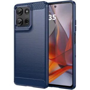 Coque arrière en silicone Phonesta Carbon pour Motorola Moto G75 - Bleu