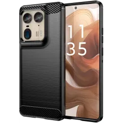 Coque arrière en silicone Phonesta Carbon pour Motorola Edge 50 Ultra - Noir