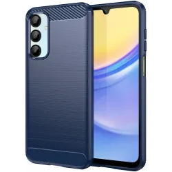 Coque arrière en silicone Phonesta Carbon pour Samsung Galaxy A16 - Bleu