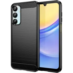 Coque arrière en silicone Phonesta Carbon pour Samsung Galaxy A16 - Noir