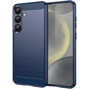 Coque arrière en silicone Phonesta Carbon pour Samsung Galaxy S25 Plus/S24 Plus - Bleu