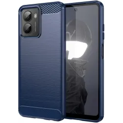 Coque arrière en silicone Phonesta Carbon pour HMD Fusion/Fusion X1 - Bleu