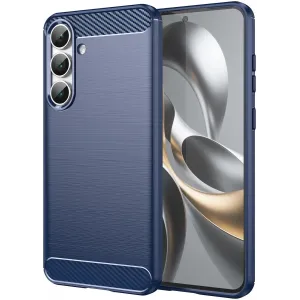 Coque arrière en silicone Phonesta Carbon pour Samsung Galaxy S25 FE - Bleu