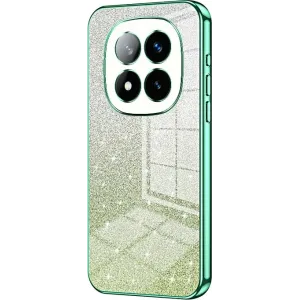 Coque arrière en silicone Phonesta Crystal Sparkle pour Xiaomi Redmi Note 14 Pro Plus - Vert