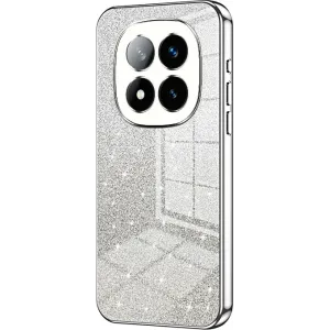 Coque arrière en silicone Phonesta Crystal Sparkle pour Xiaomi Redmi Note 14 Pro Plus - Argent