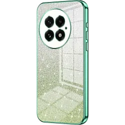 Coque arrière en silicone Phonesta Crystal Sparkle pour OnePlus 13 - Vert