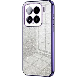 Coque arrière en silicone Phonesta Crystal Sparkle pour Xiaomi 15 - Violet