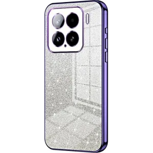 Coque arrière en silicone Phonesta Crystal Sparkle pour Xiaomi 15 - Violet