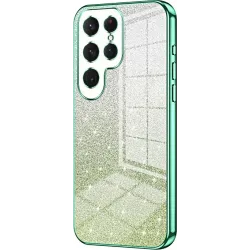 Coque arrière en silicone Phonesta Crystal Sparkle pour Samsung Galaxy S25 Ultra - Vert