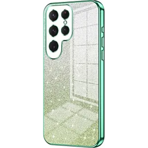 Coque arrière en silicone Phonesta Crystal Sparkle pour Samsung Galaxy S25 Ultra - Vert