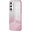 Coque arrière en silicone Phonesta Crystal Sparkle pour Samsung Galaxy S25 - Rose