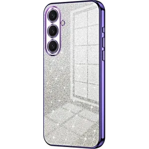 Coque arrière en silicone Phonesta Crystal Sparkle pour Samsung Galaxy S25 Plus - Violet